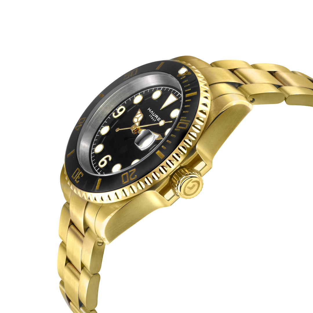 Barracuda IPYG Case, Black Sunray Dial, Ceramic Bezel, 316L IPYG Stainless Steel