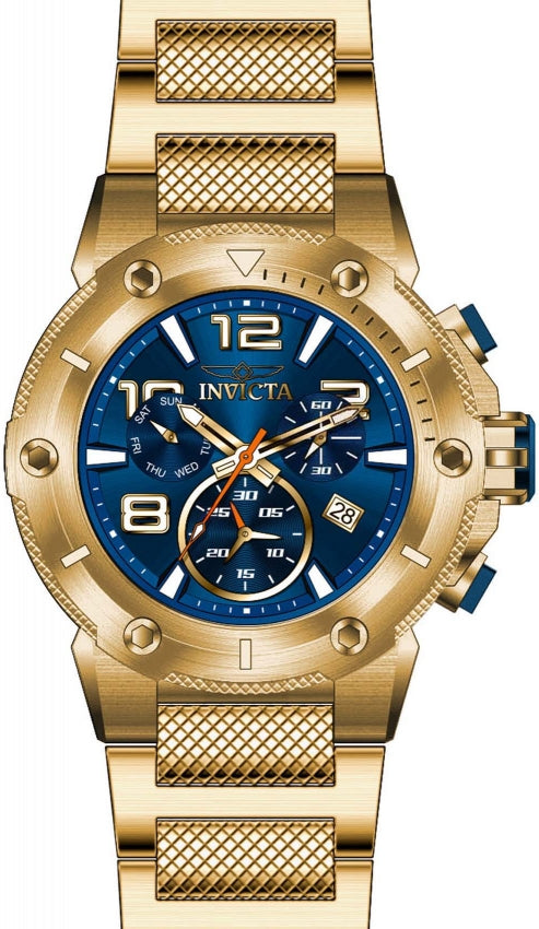 Speedway Chronograph Blue Dial / Gold-Tone Stainless Steel Bracelet Blue Dial
