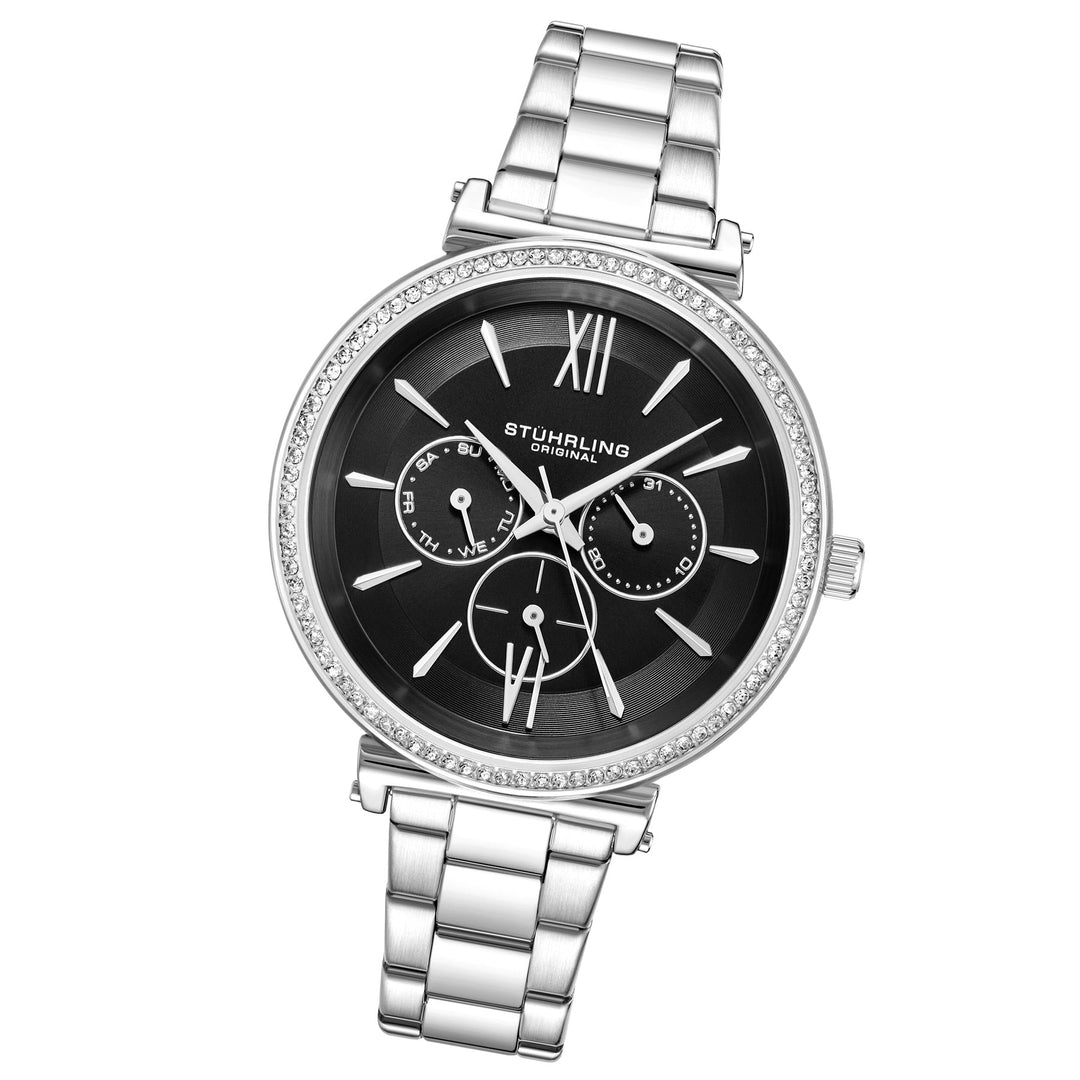 Symphony-3908.1 Silver Stainless Steel | Black Dial