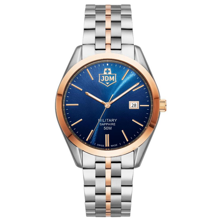 Interlaken Gents Blue dial, two-tone  bracelet Blue Dial