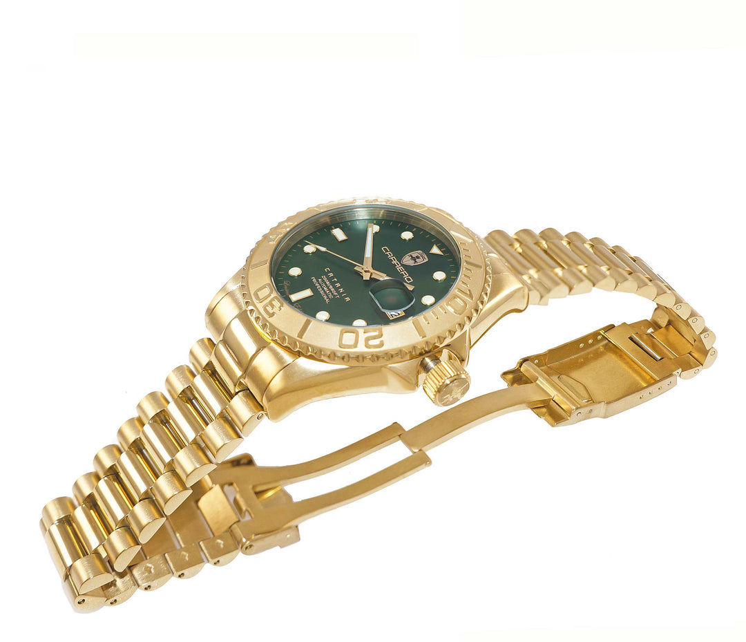 Catania MOP Goldtone-Green | Gold Dial