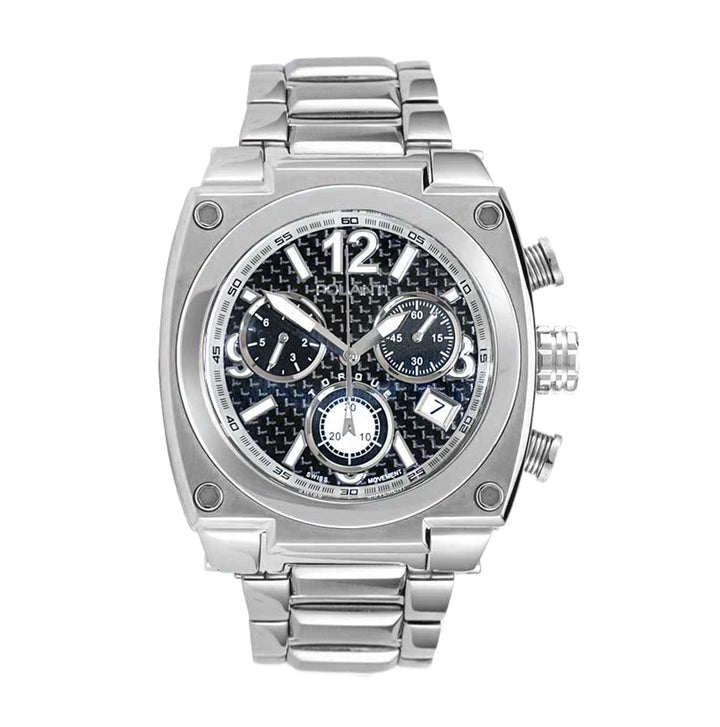 Torque II Chrono Silvertone/ Black Barbon Fiber Black Dial