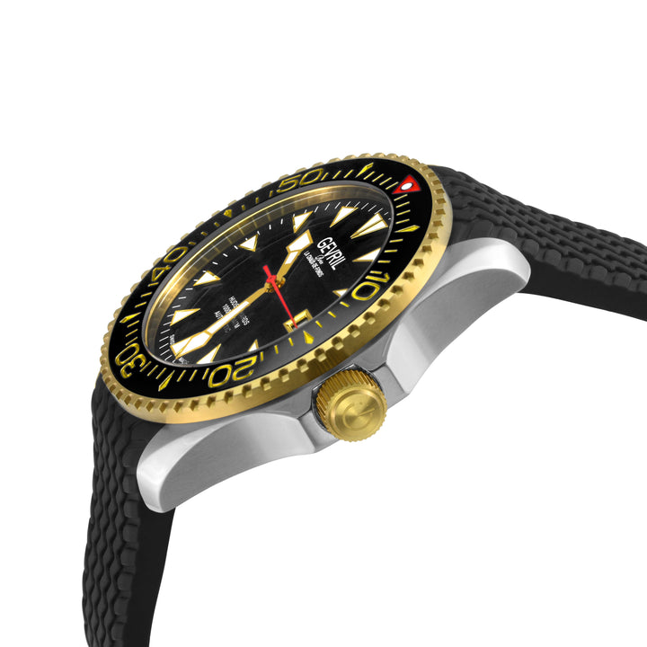 Hudson Yards  -  Rubber Swiss Made SW200 ceramic rotating bezel helium valve, Bl
