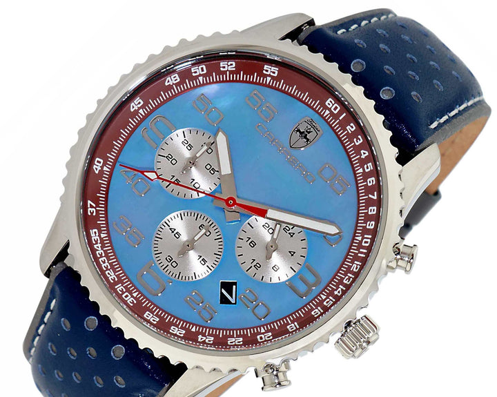 Aureum SILVERTONE/WHITE-BROWN Blue Dial