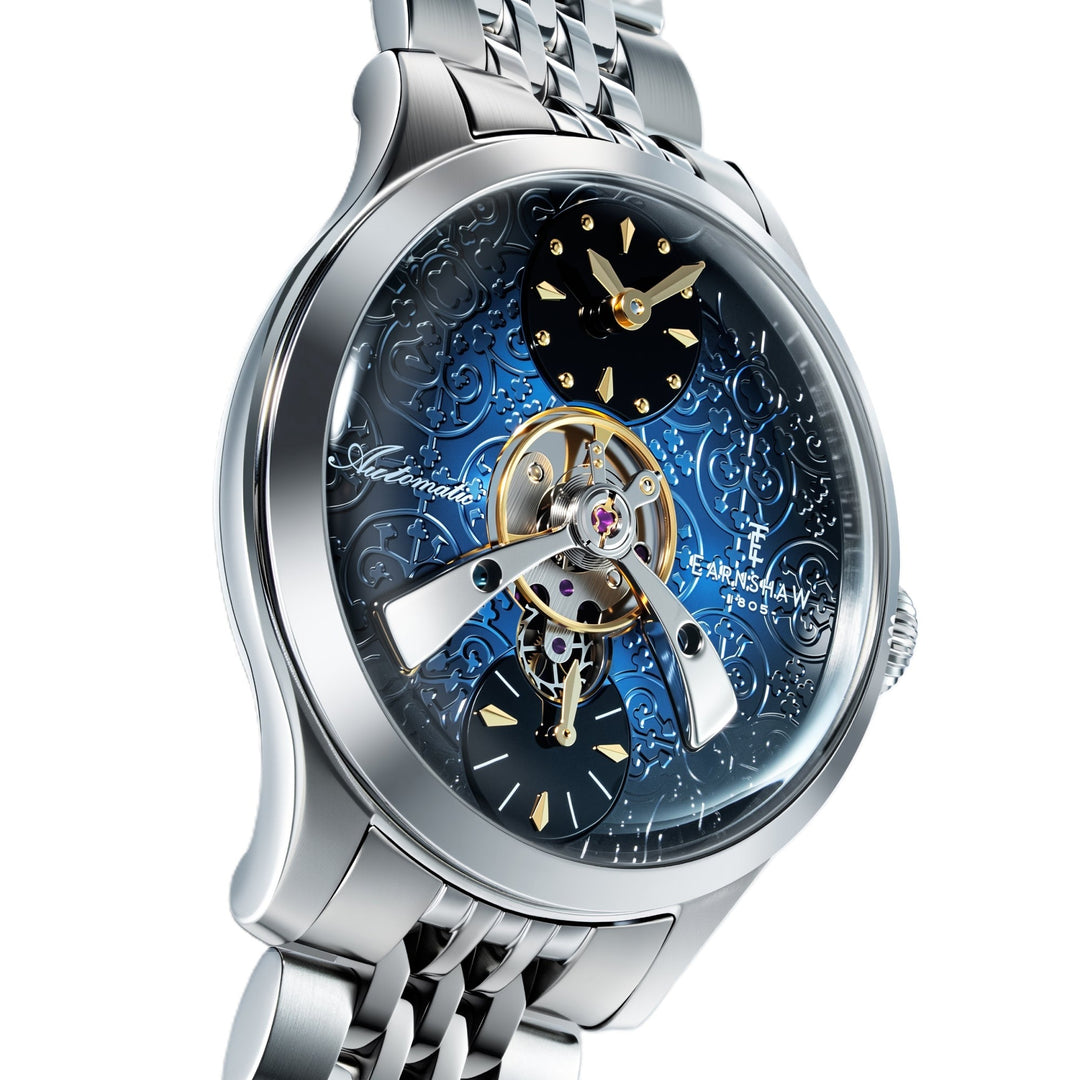 Dalton Fume Blue  / Silver Stainless Steel Bracelet Blue Dial