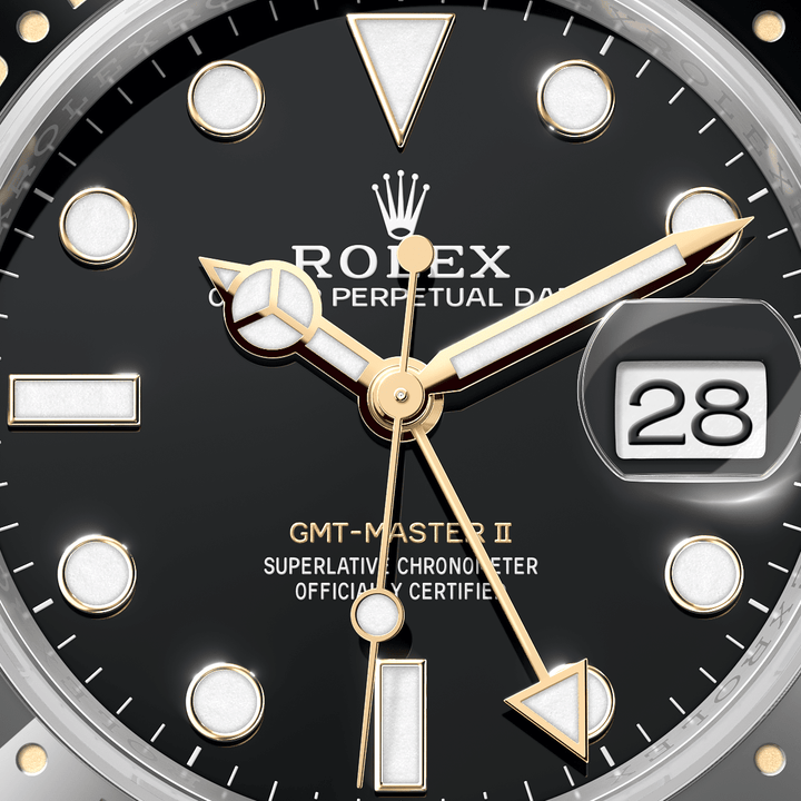 Rolex GMT-Master II 126713GRNR - dial close-up