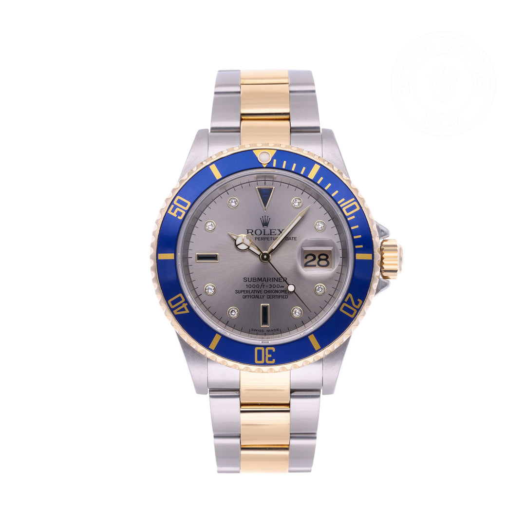 Pre-Owned Rolex Osytersteel Yellow Gold Submariner Date-16613