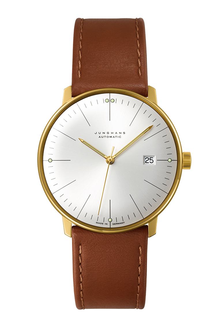 Max Bill Automatic Silver Dial / Brown Leather Strap Silver Dial