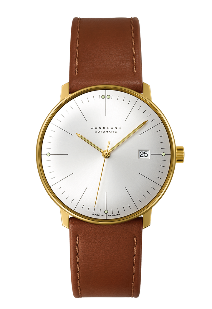 Max Bill Automatic Silver Dial / Brown Leather Strap Silver Dial