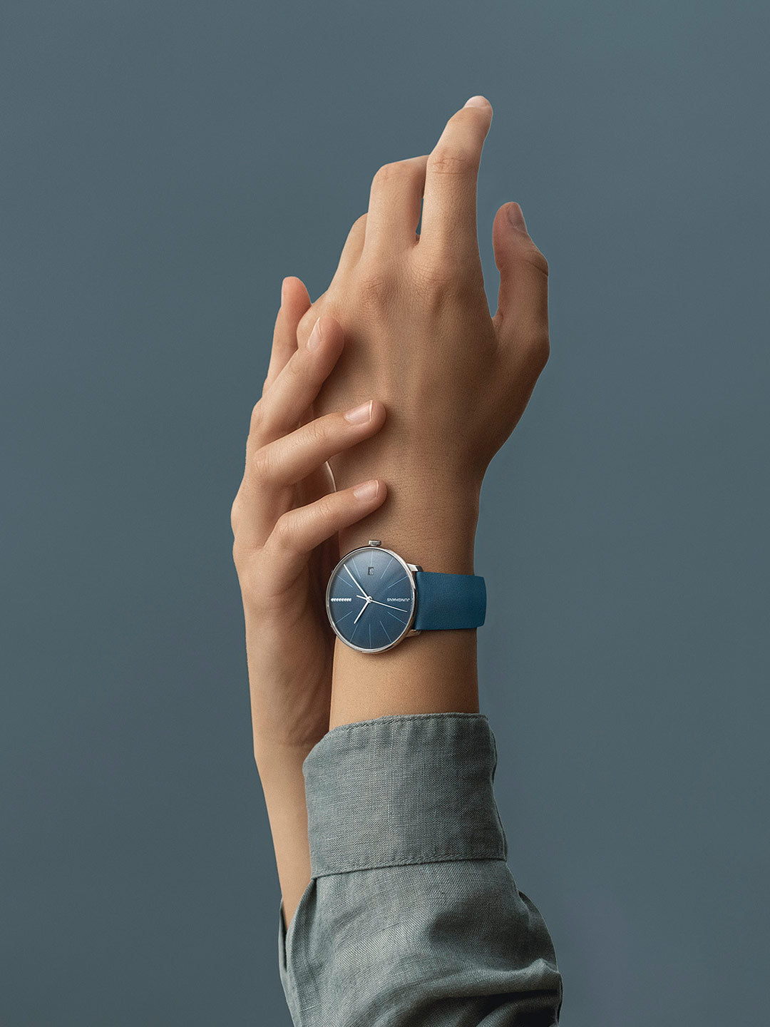 Meister Fein Automatic Arctic Blue Dial / Arctic Blue Leather Strap