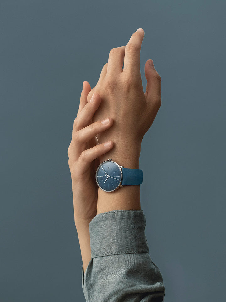 Meister Fein Automatic Arctic Blue Dial / Arctic Blue Leather Strap
