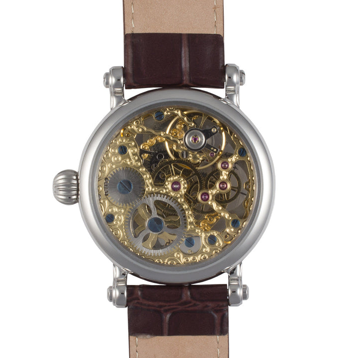 Traveller Series brown leather/two tone | White Dial