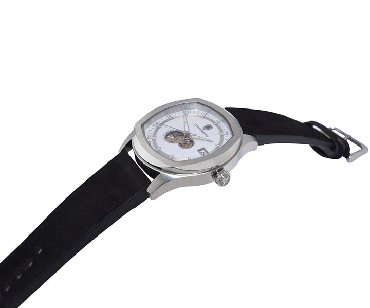 AEQUILUX SILVER TONE-WHITE/BLACK | White Dial