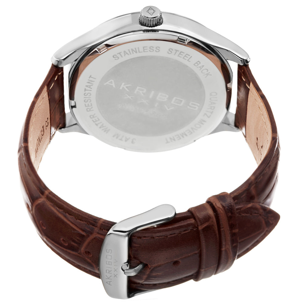 Casual-AK914SSBU Brown/Leather | Blue Dial