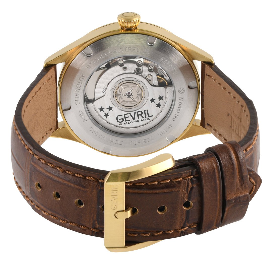 Empire Gevril Swiss Automatic, ETA 2895, White Dial,  Genuine Handmade Italian B
