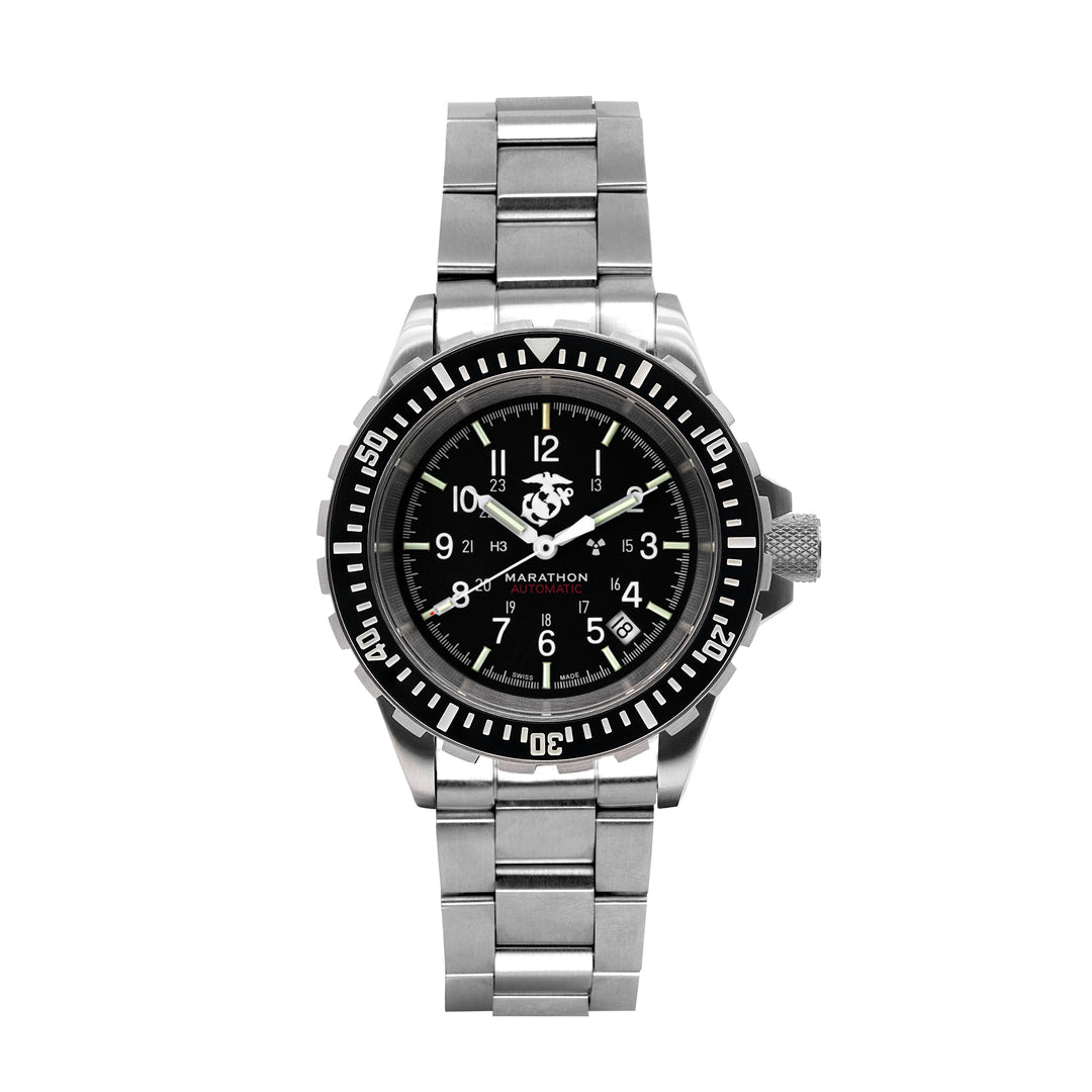 Dive Auto Government Search and Rescue (GSAR) Black US Marine/Steel Bracelet | M