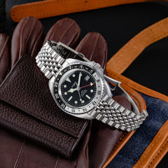 Diver GMT 200M Automatic Bracelet Diving Watch | Black Dial