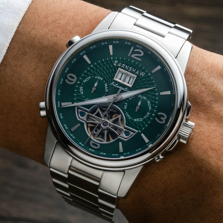 City Of London Marylebone Grand Date Calendar Open Heart Automatic Green / Stain