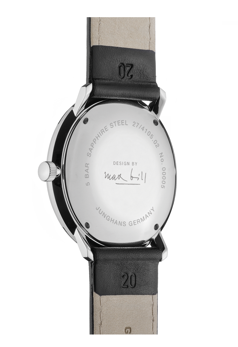 Max Bill Kleine Automatic Silver Dial / Black Leather Strap Silver Dial