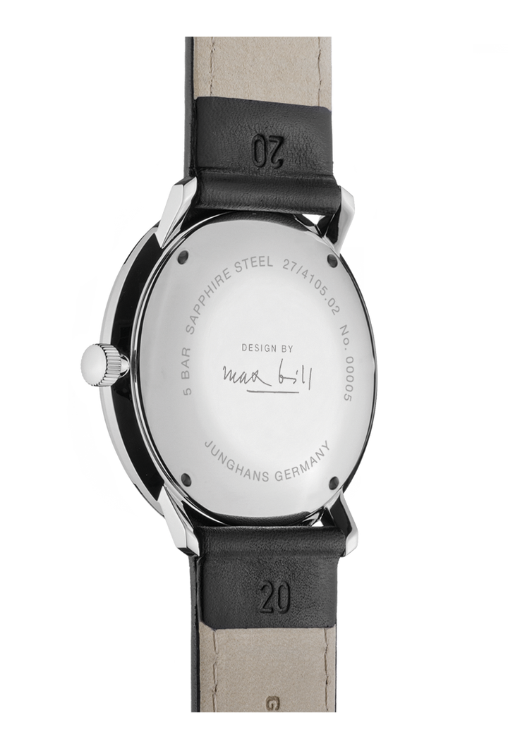 Max Bill Kleine Automatic Silver Dial / Black Leather Strap Silver Dial