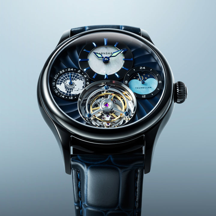 Celestial Huggins Tourbillon Mechanical Limited Edition Blue / Genuine Leather |