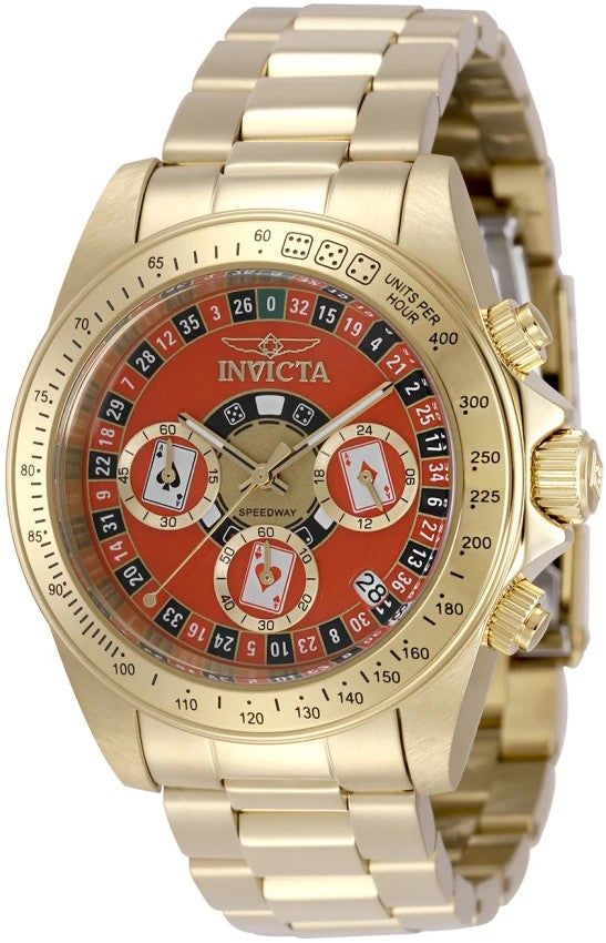 Speedway Chronograph Red Dial / Gold-Tone Stainless Steel Bracelet Red Dial