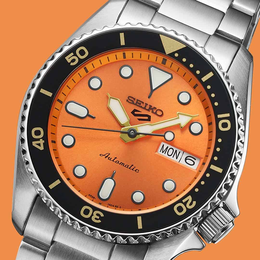 5 Sports SKX Series Mid-Size Orange Dial / Stainless Steel Bracelet Orange Dial