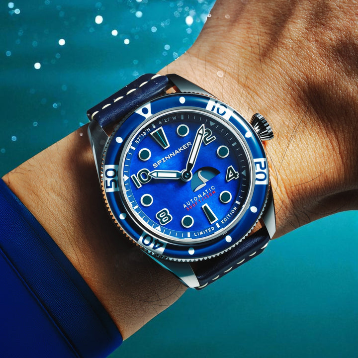 Fleuss Automatic Nessie Pearl Diver Limited Edition Blue / Leather | Blue Dial