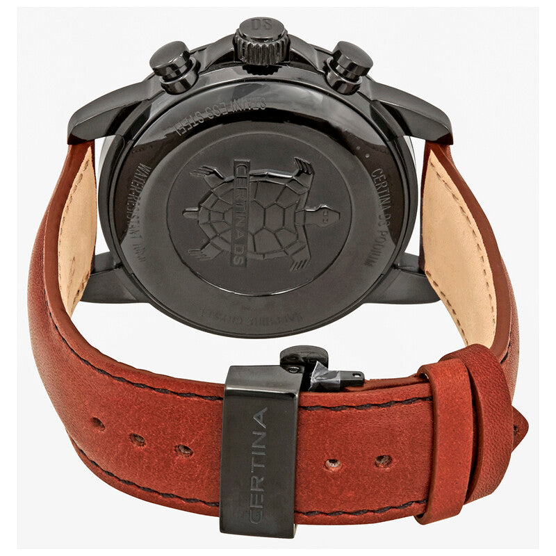 DS Podium Chrono GMT Chronograph GMT Black Dial / Brown Leather Strap Black Dial