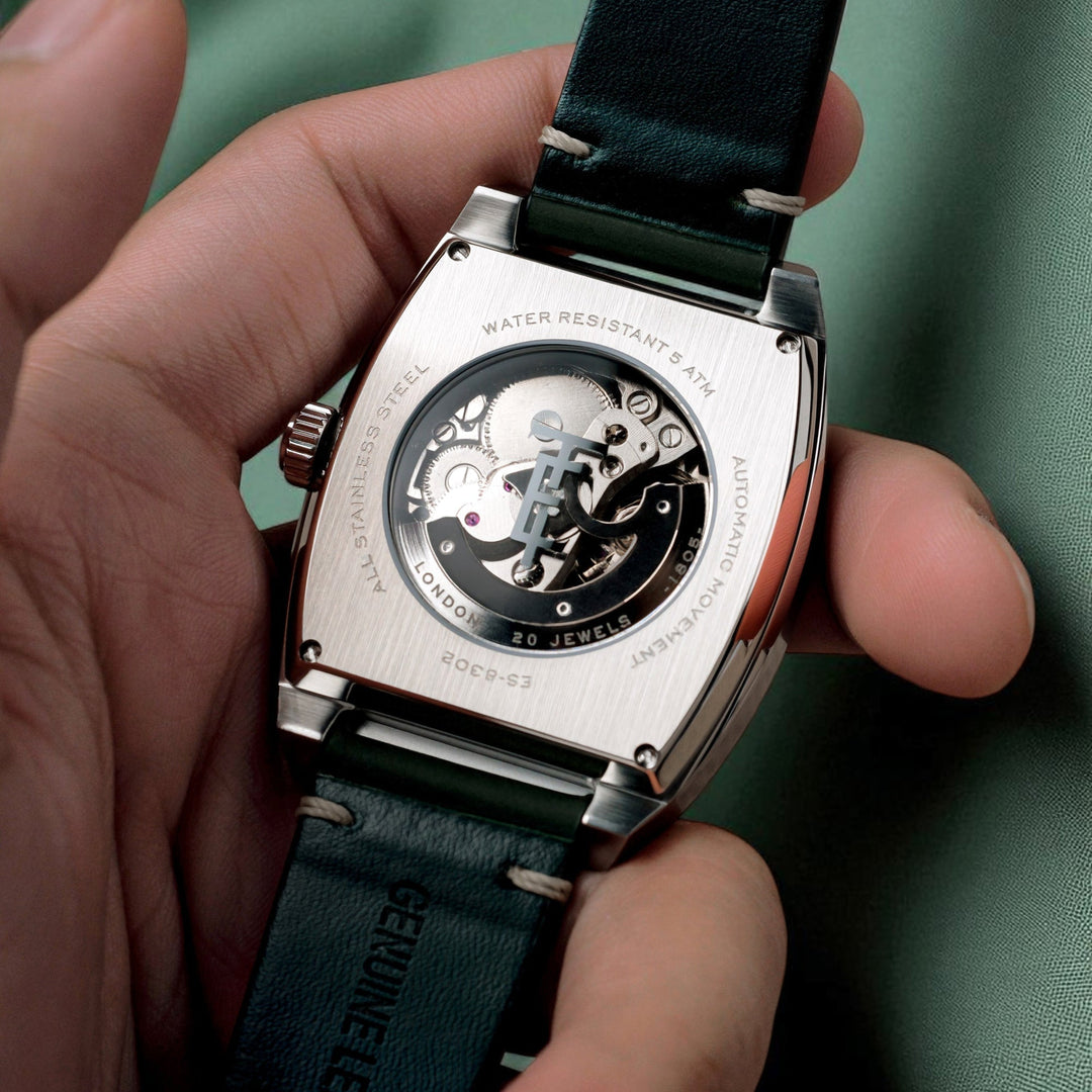 Heritage Wellington Skeleton Automatic Green / Genuine Leather | Green Dial