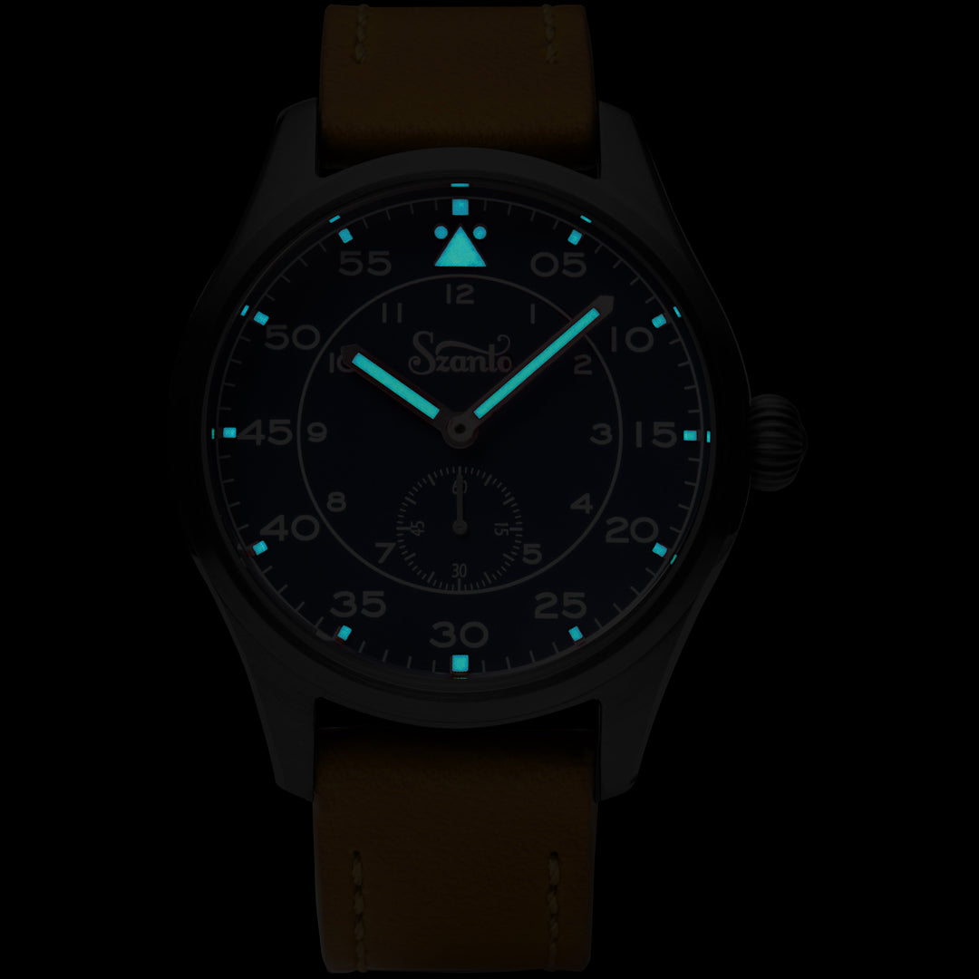 Heritage Aviator 2750 Series Gun Gray / Blue / Tan | Blue Dial