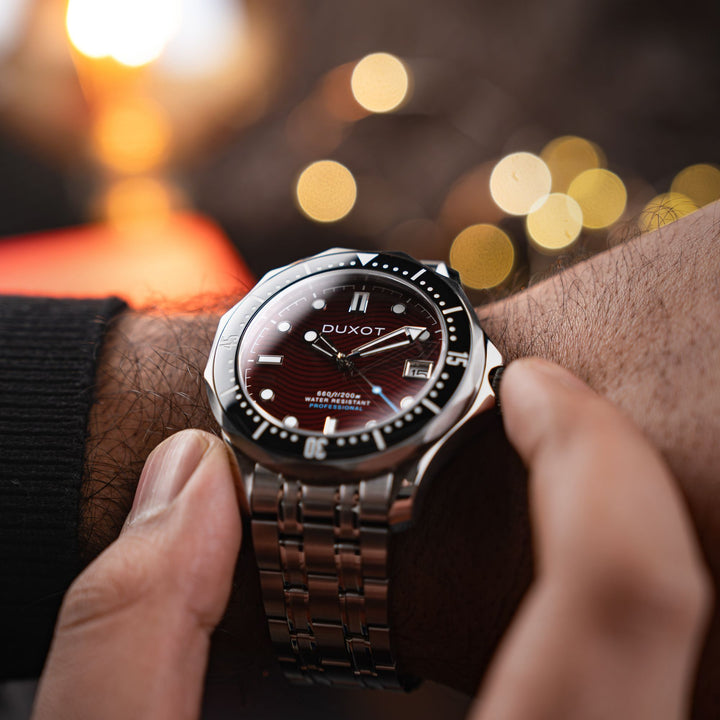 Henri Diver Automatic Red / Stainless Steel | Red Dial