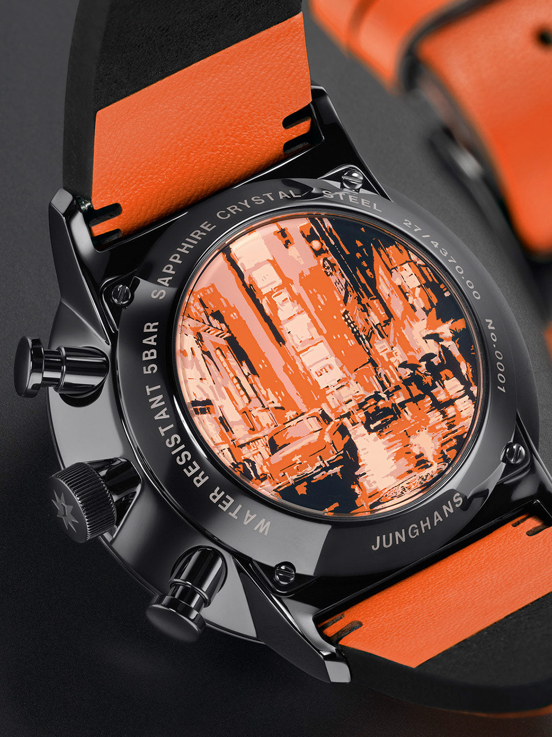 Form A Chronoscope Black Dial / Orange Leather Strap Black Dial