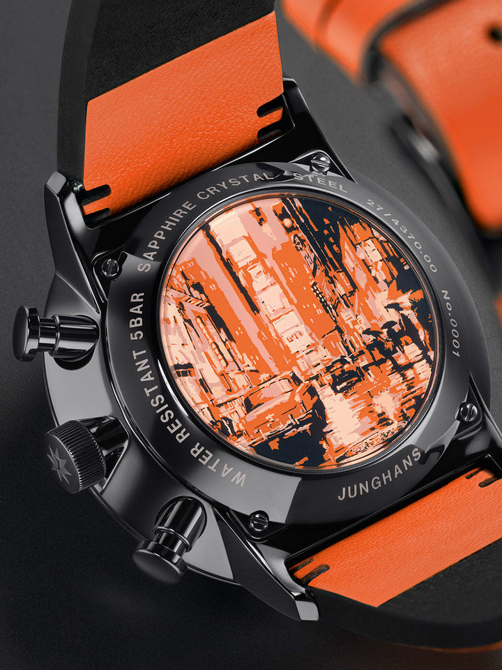 Form A Chronoscope Black Dial / Orange Leather Strap Black Dial