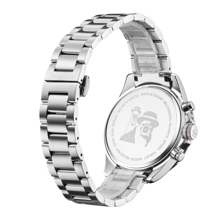 Speed Target Mechanical Quartz Blue Dial Stainless Steel Bracelet Silver Case Ch