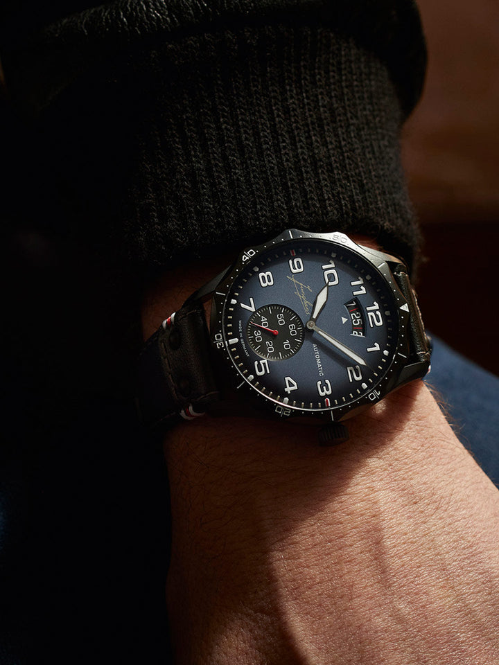 Pilot Automatic Navy Blue Navy Blue Dial / Blue and Black Riveted Leather Strap 