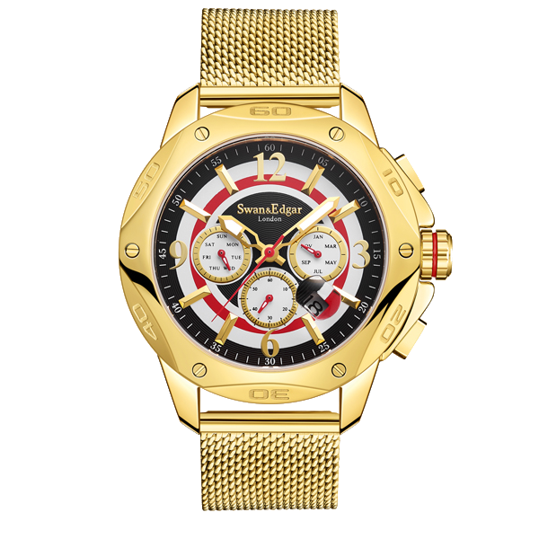 Sports Target Automatic Gold/Milanese White Dial