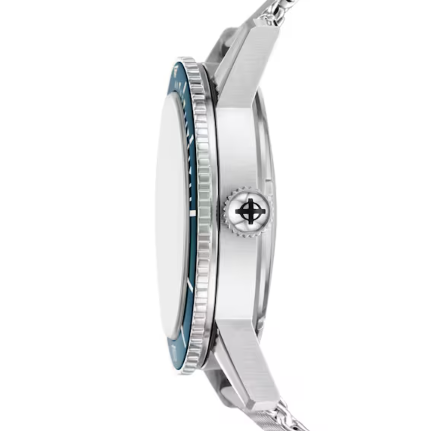 Super Sea Compression Diver Blue/Silver Stainless Steel Black Dial