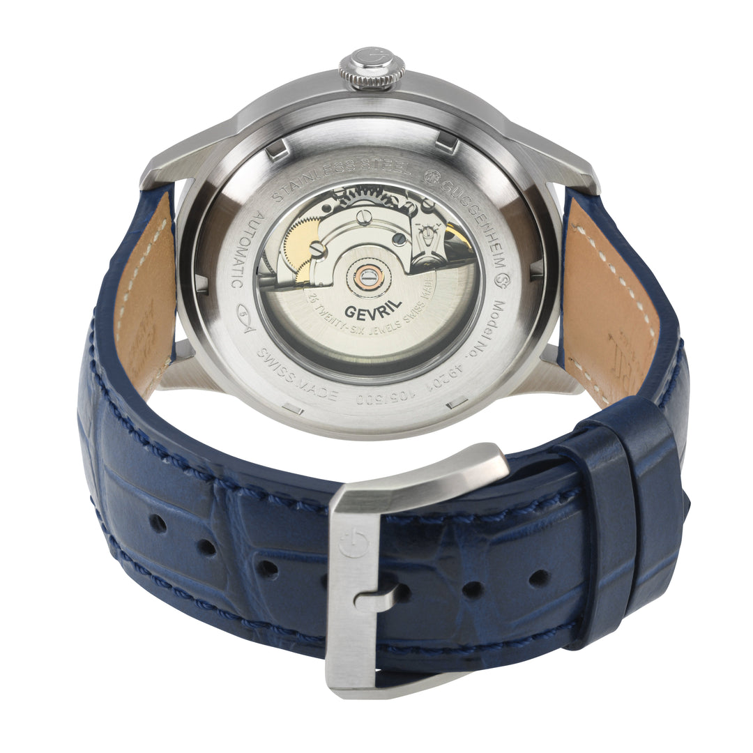 Guggenheim Gevril Men's Guggenheim Automatic 316L Stainless Steel Blue Dial, Gen