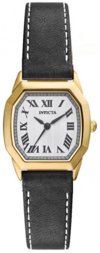 Wildflower Lady Silver-Tone Dial / Black Leather Strap Silver-tone Dial