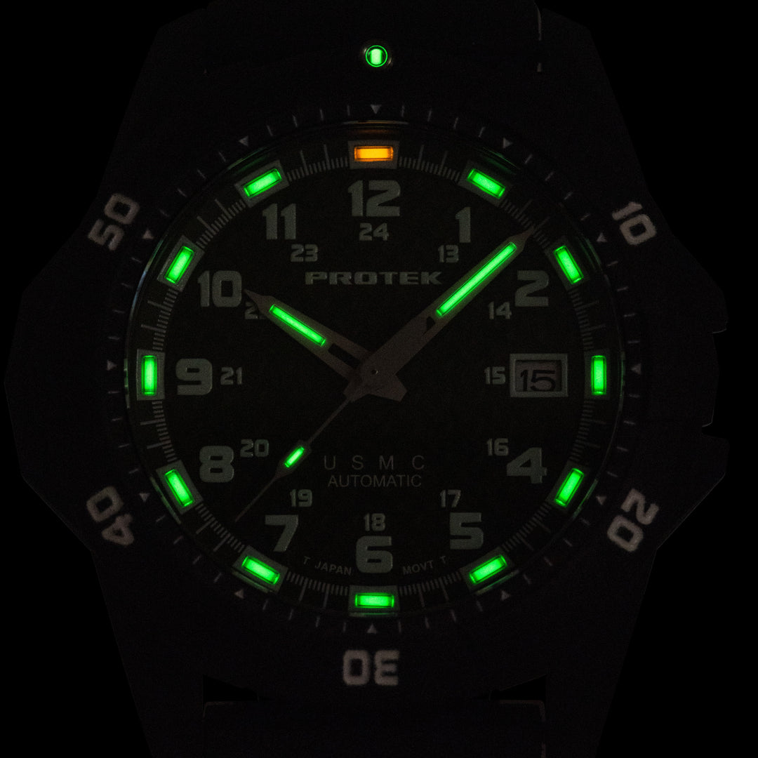 CARBON COMPOSITE USMC  AUTOMATIC DIVE 1210 SERIES CARBON CASE/RED DIAL/BLACK STR