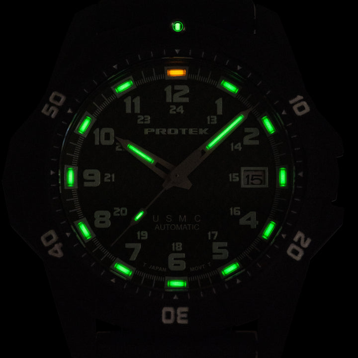 CARBON COMPOSITE USMC  AUTOMATIC DIVE 1210 SERIES CARBON CASE/RED DIAL/BLACK STR