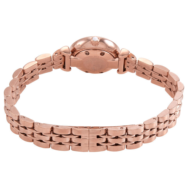 Gianna T-bar Crystal Pave White Dial / Rose Gold-Tone Stainless Steel Bracelet W