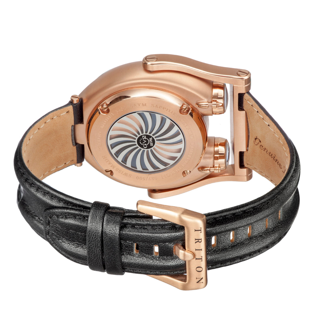 Triton GV2 by Gevril Triton Automatic Swiss Made Triton swinging lugs watch Blac