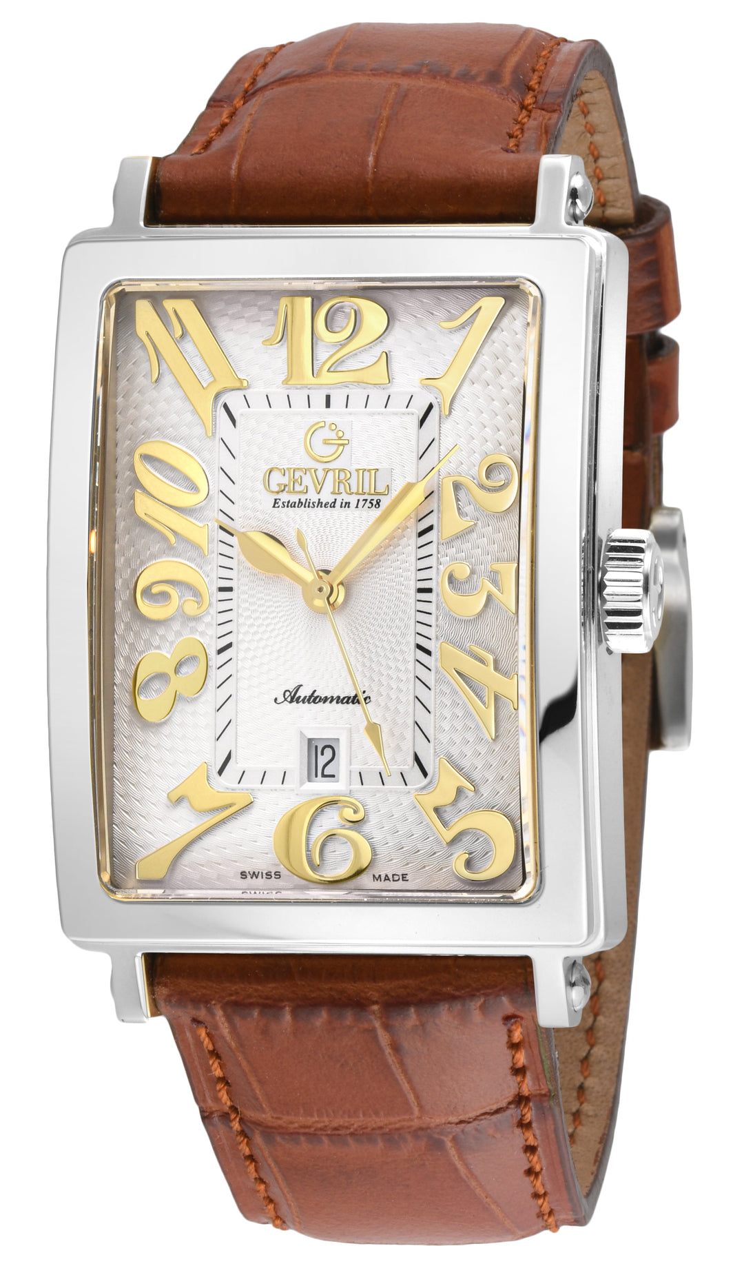 Avenue of Americas Swiss made Automatic Sellita SW200 rectangle White Light Brow