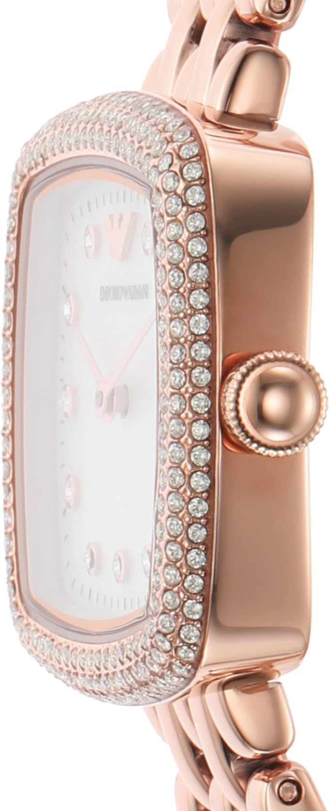 Classic Crystal White Mother-Of-Pearl Dial / Rose Gold-Tone Stainless Steel Brac