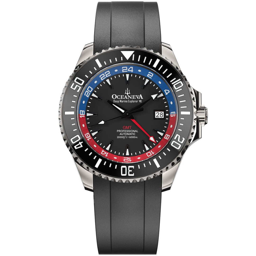 Deep Marine Explorer VI 6000M - GMT True Dive Blue/RedGMT Black Dial