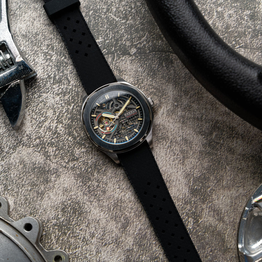 Tail Light Automatic Black / Black Silicone | Black Dial