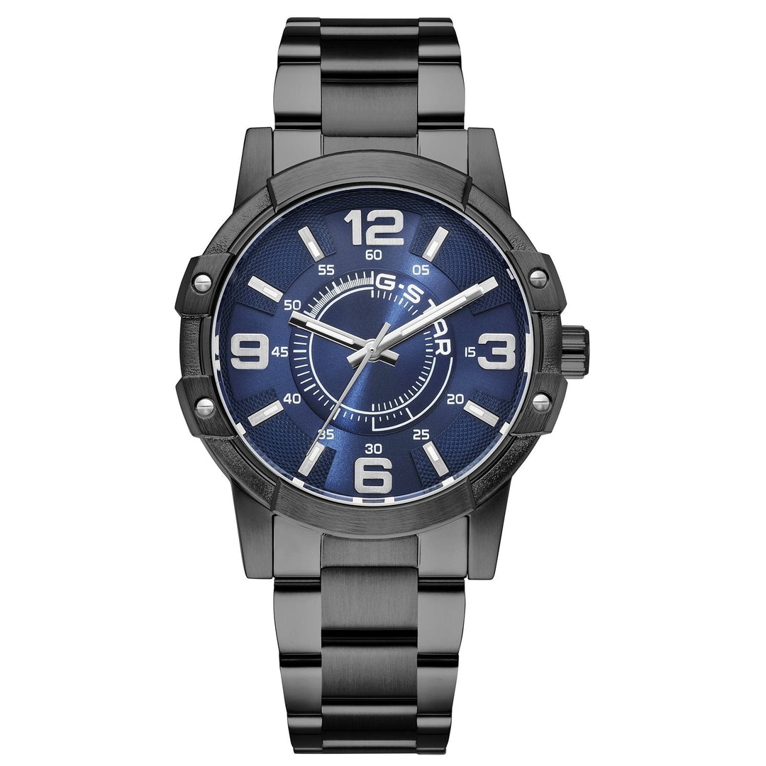 Constructed Blue Dial / Black Stainless Steel Bracelet Blue Dial