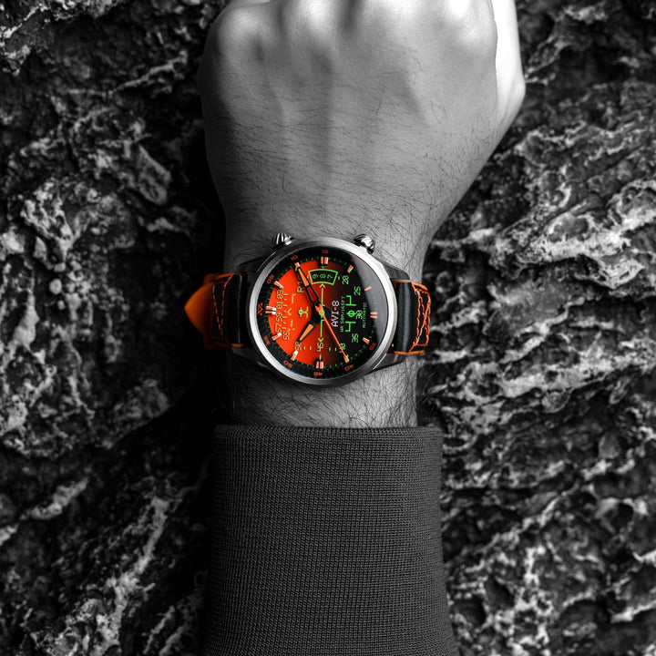 Hud Automatic Orange / Leather | Orange Dial